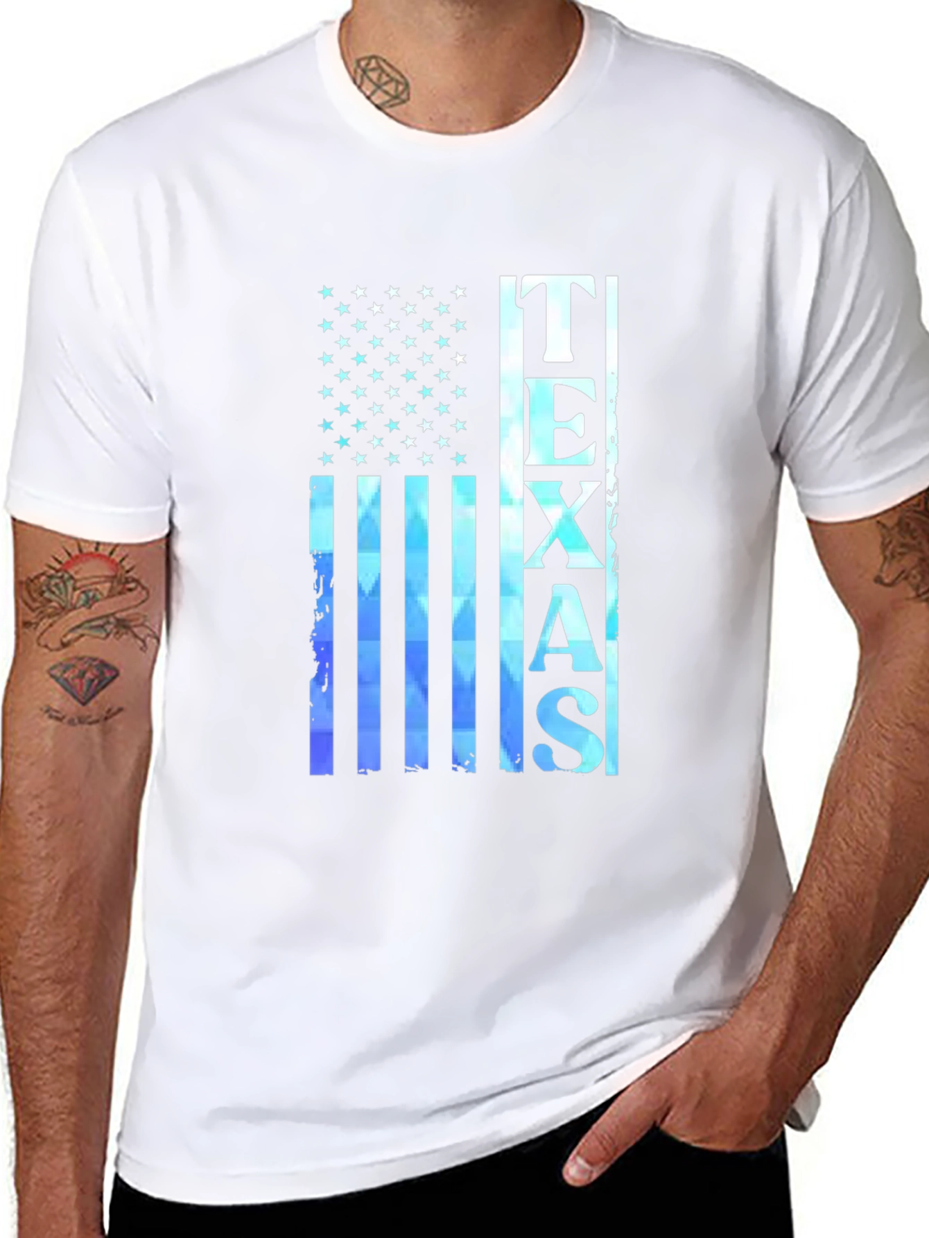 Texas Flag Graphic Print Black T-Shirt