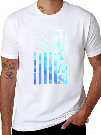Texas Flag Graphic Print Black T-Shirt