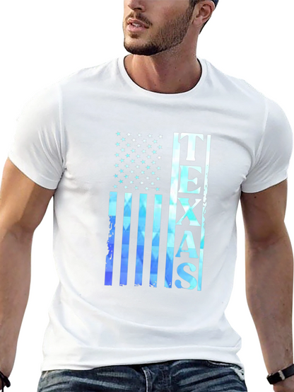 Texas Flag Graphic Print Black T-Shirt
