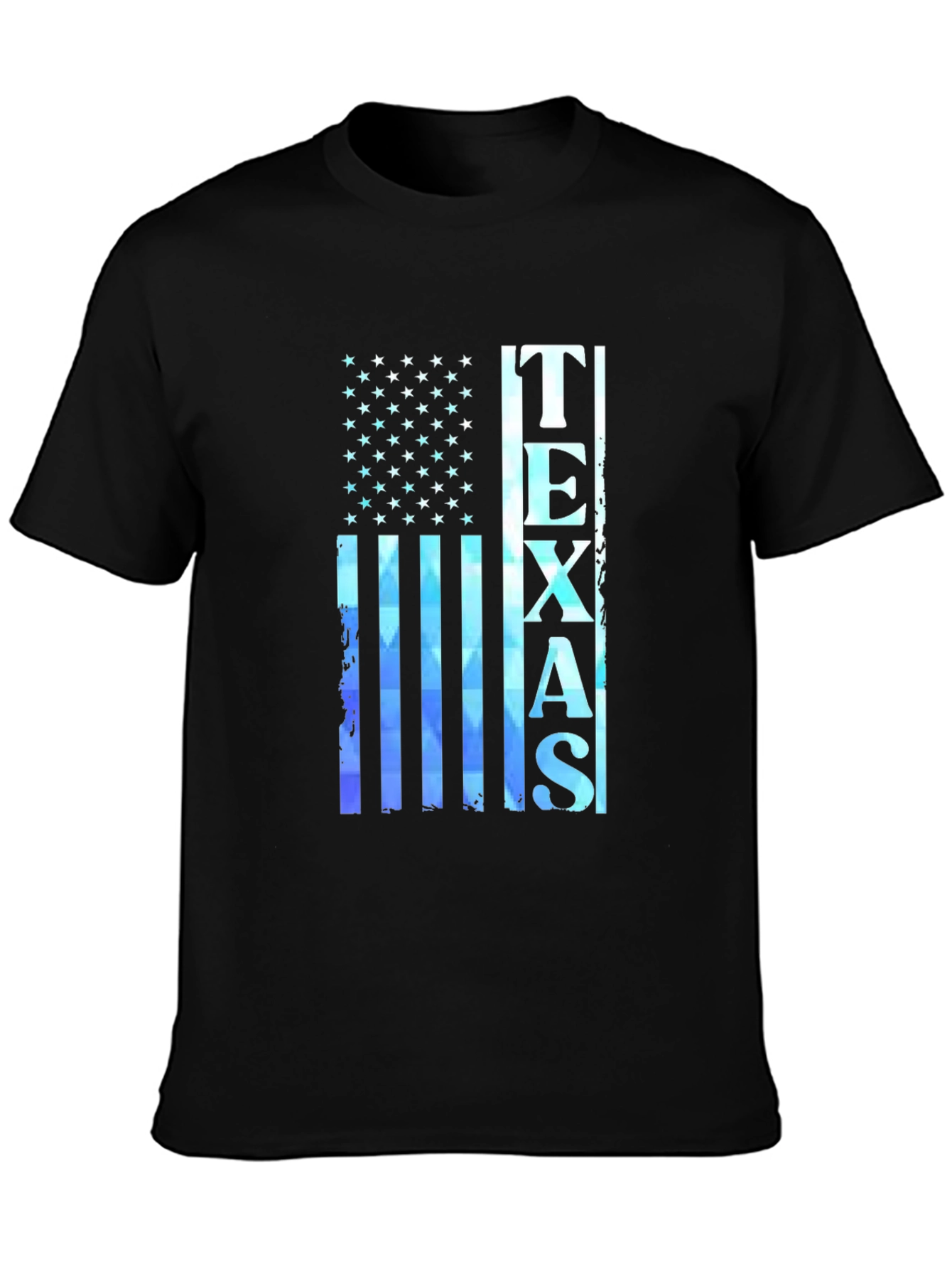Texas Flag Graphic Print Black T-Shirt