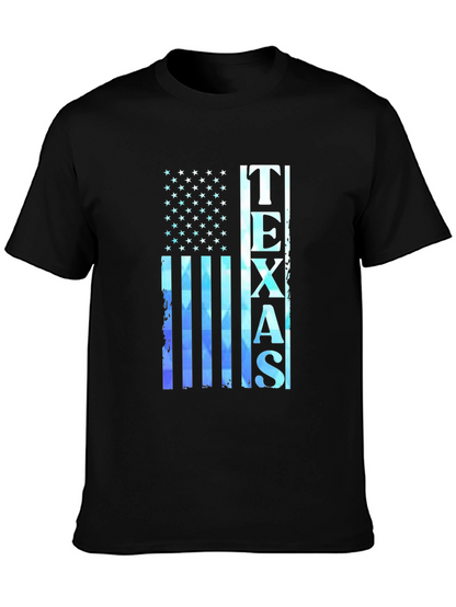 Texas Flag Graphic Print Black T-Shirt