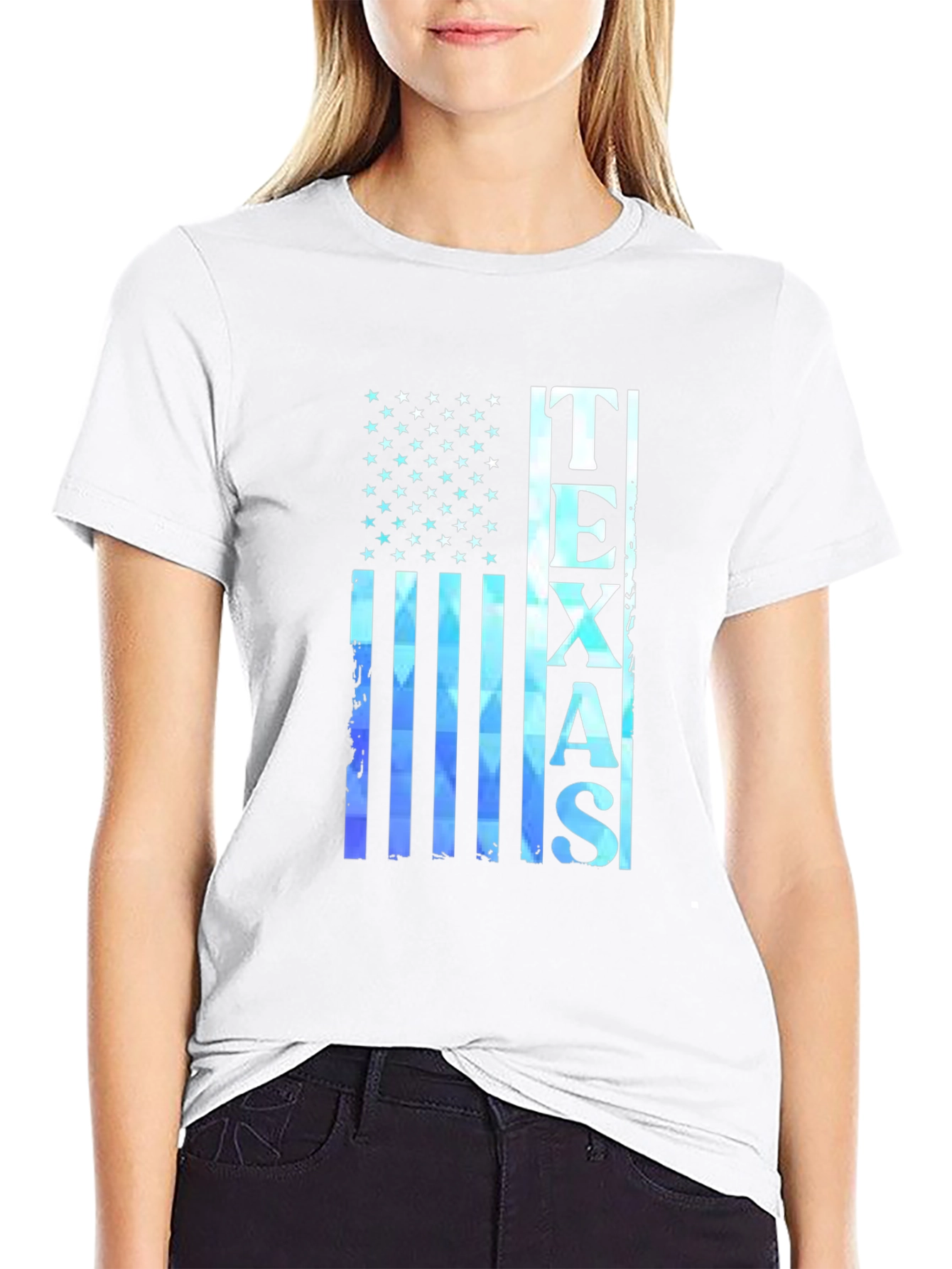 Texas Flag Graphic Print Black T-Shirt