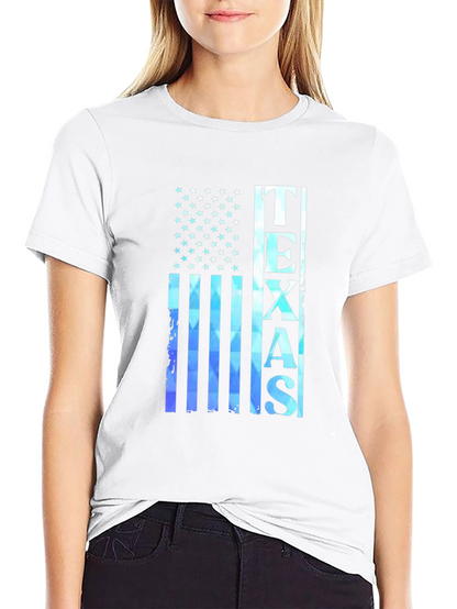 Texas Flag Graphic Print Black T-Shirt