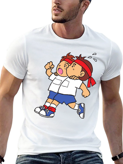 Cartoon Character Graphic Print Black T-Shirt