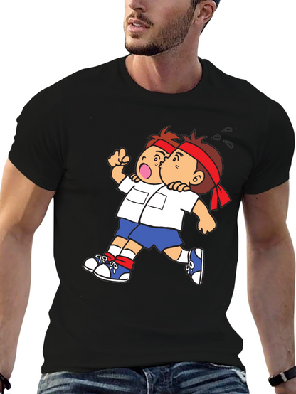 Cartoon Character Graphic Print Black T-Shirt