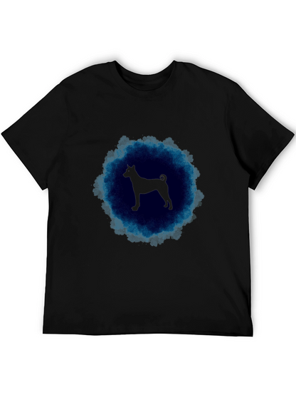 Basenji Silhouette T-Shirt - Mens Black Tee