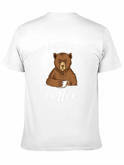 Life Begins After Coffee Bear Graphic T-Shirt