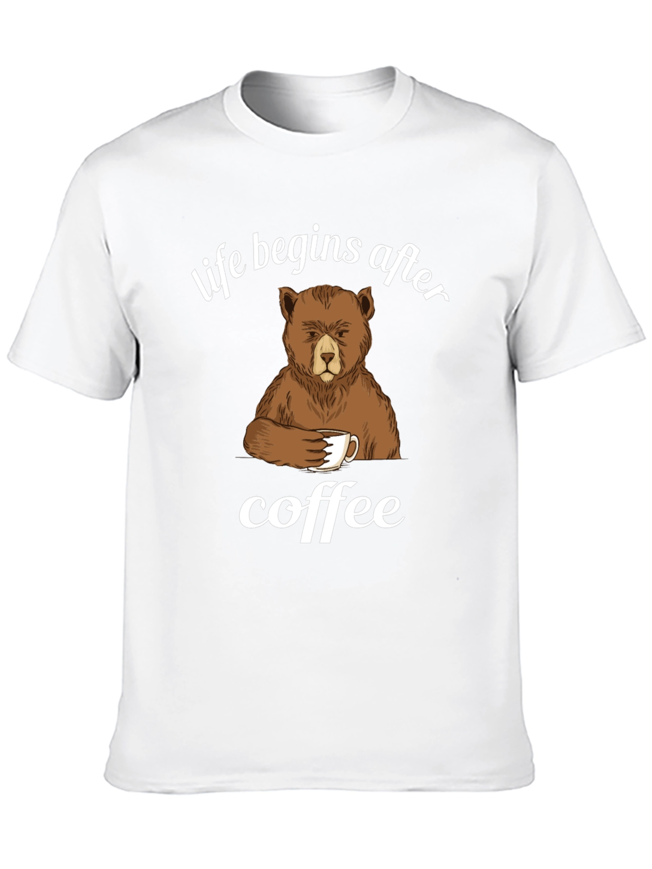 Life Begins After Coffee Bear Graphic T-Shirt