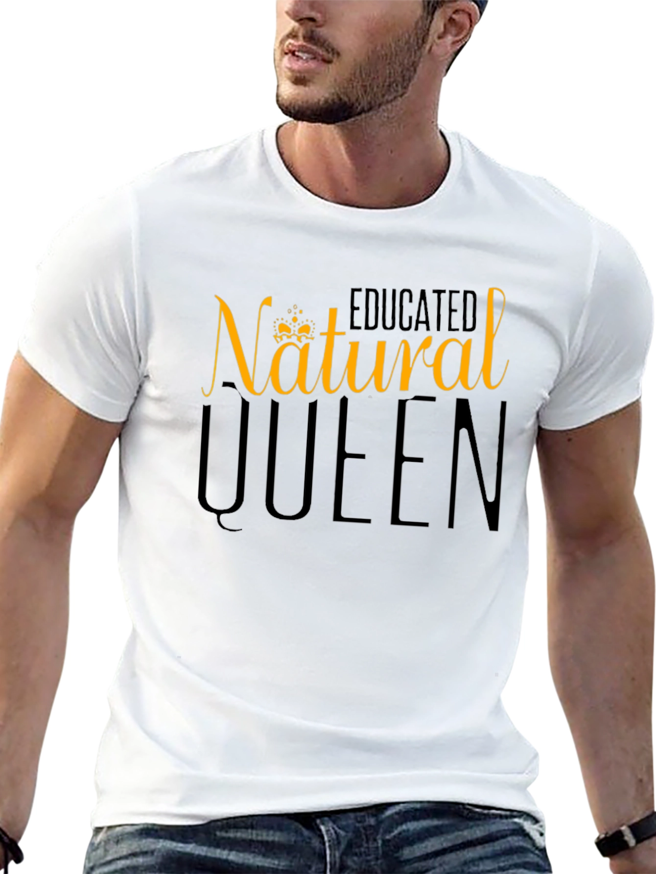 Natural Queen Graphic Tee - Black