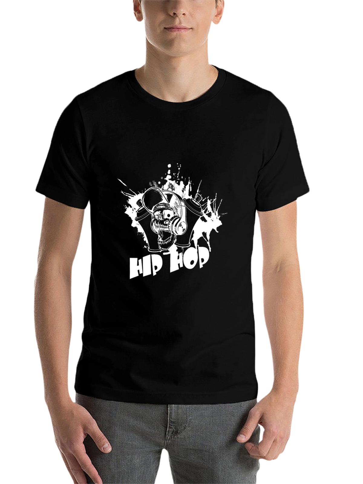 Hip Hop Skull Graphic Print T-Shirt