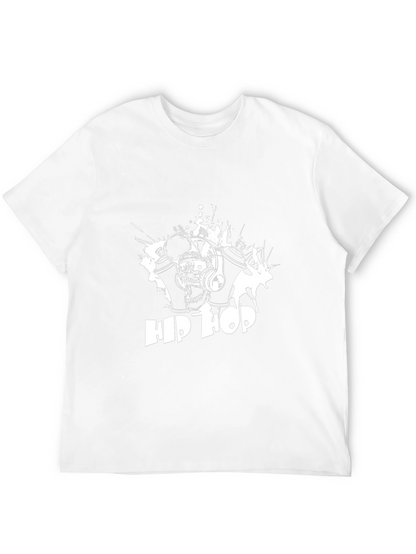 Hip Hop Skull Graphic Print T-Shirt