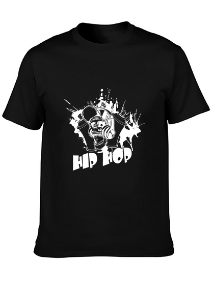 Hip Hop Skull Graphic Print T-Shirt