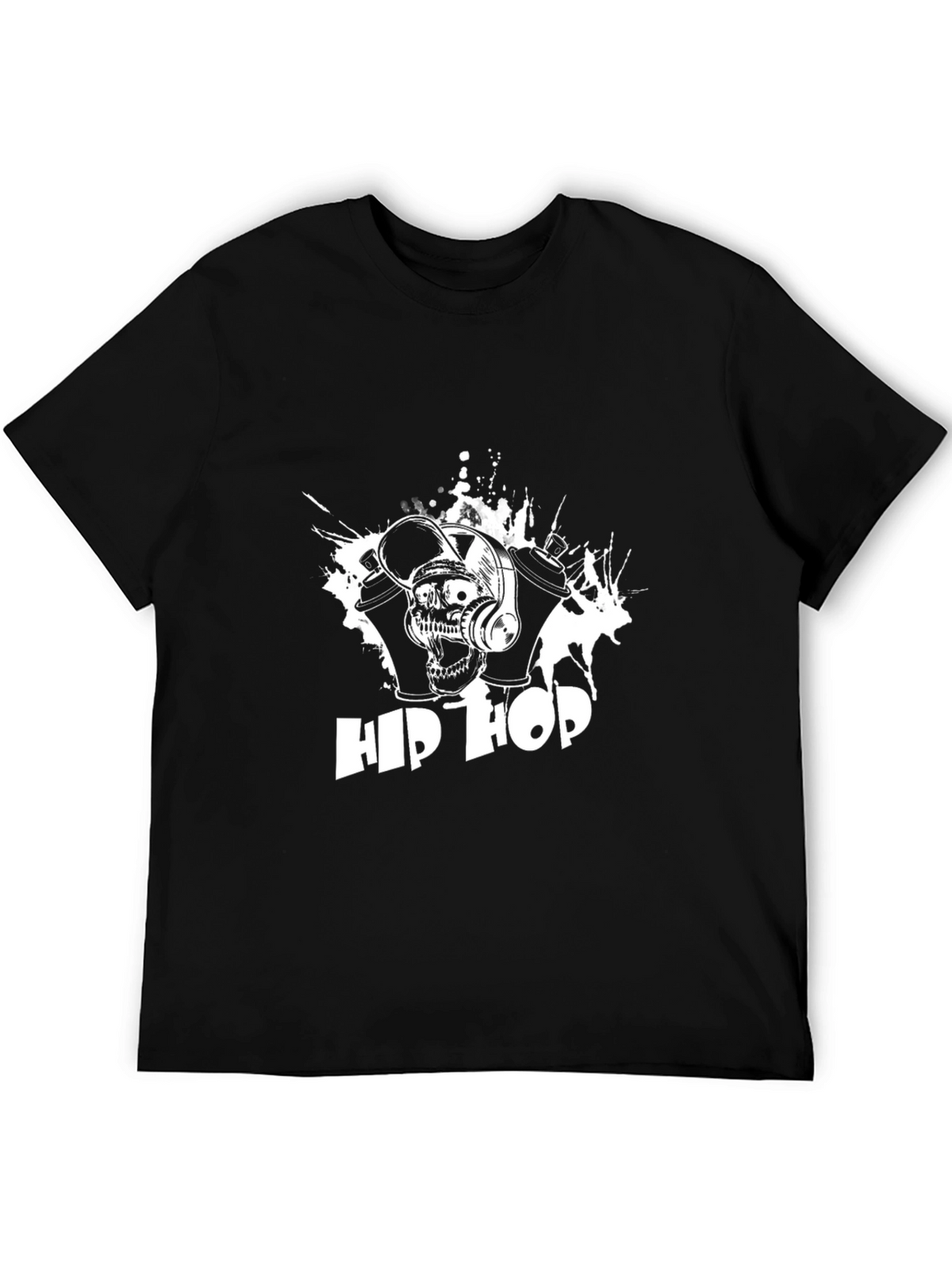 Hip Hop Skull Graphic Print T-Shirt