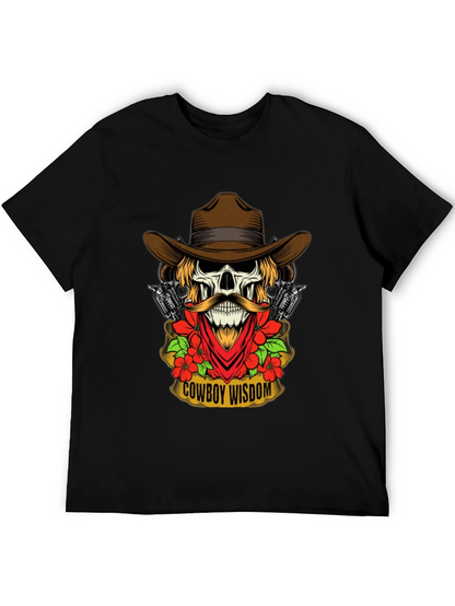 Cowboy Wisdom Graphic Tee - Skull & Guns Design
