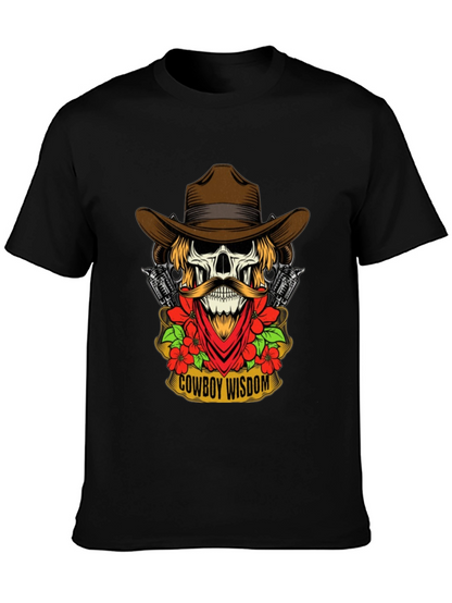 Cowboy Wisdom Graphic Tee - Skull & Guns Design