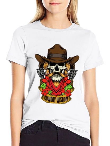 Cowboy Wisdom Graphic Tee - Skull & Guns Design