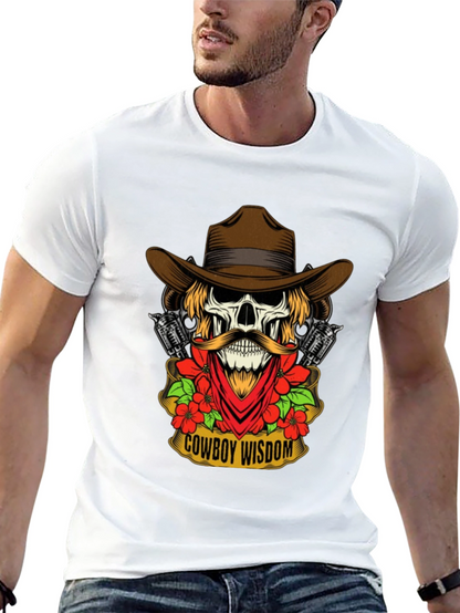 Cowboy Wisdom Graphic Tee - Skull & Guns Design
