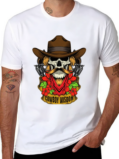 Cowboy Wisdom Graphic Tee - Skull & Guns Design
