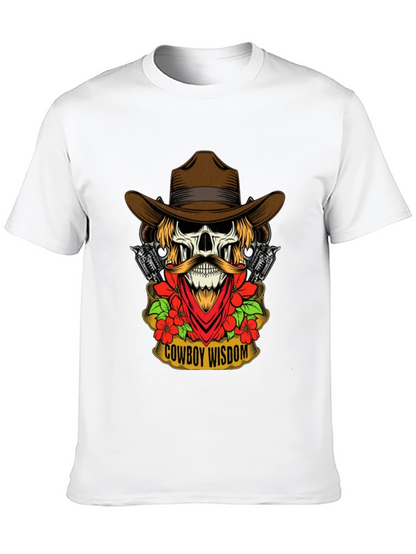 Cowboy Wisdom Graphic Tee - Skull & Guns Design