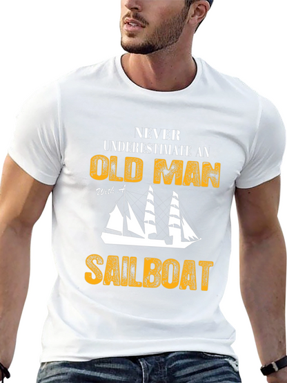 Old Man Sailboat Graphic T-Shirt