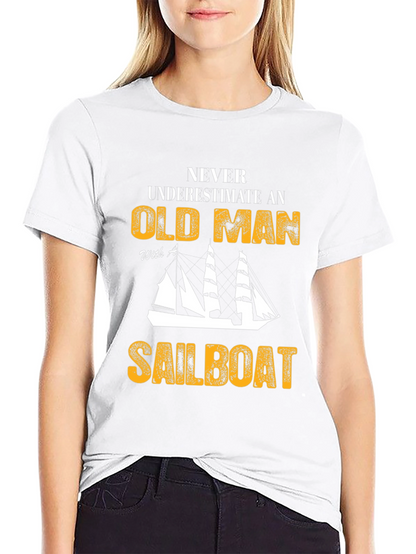 Old Man Sailboat Graphic T-Shirt