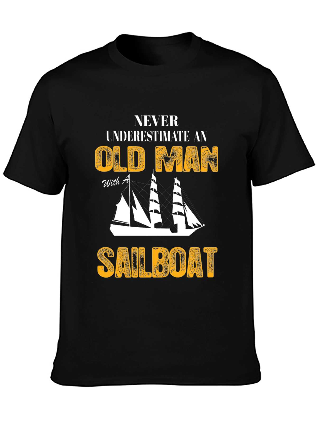 Old Man Sailboat Graphic T-Shirt