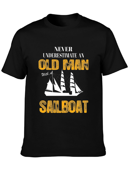 Old Man Sailboat Graphic T-Shirt