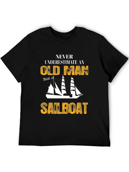 Old Man Sailboat Graphic T-Shirt