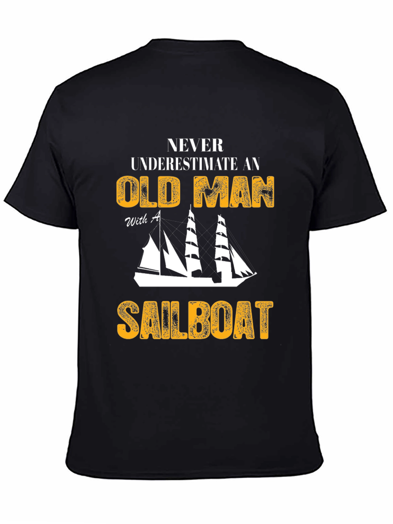 Old Man Sailboat Graphic T-Shirt