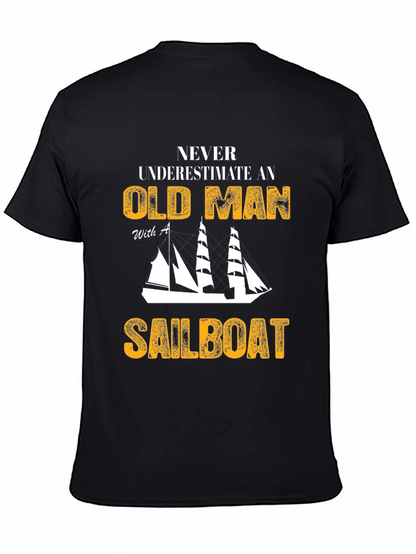Old Man Sailboat Graphic T-Shirt