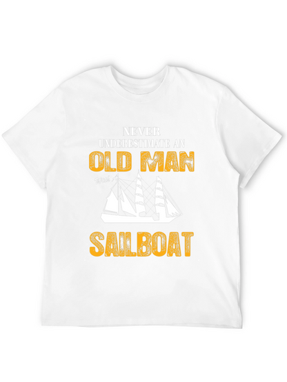 Old Man Sailboat Graphic T-Shirt