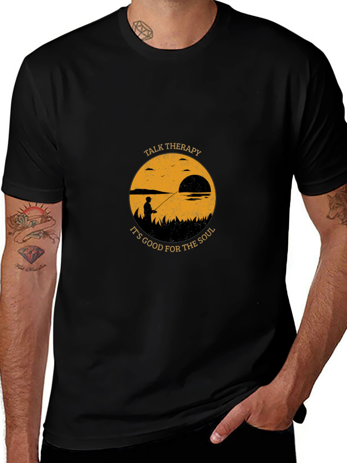 Talk Therapy Soul T-Shirt: Fisherman Silhouette