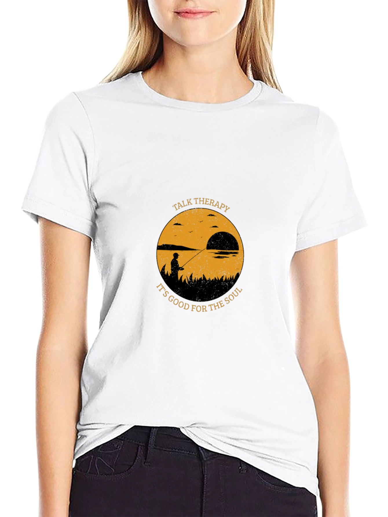 Talk Therapy Soul T-Shirt: Fisherman Silhouette