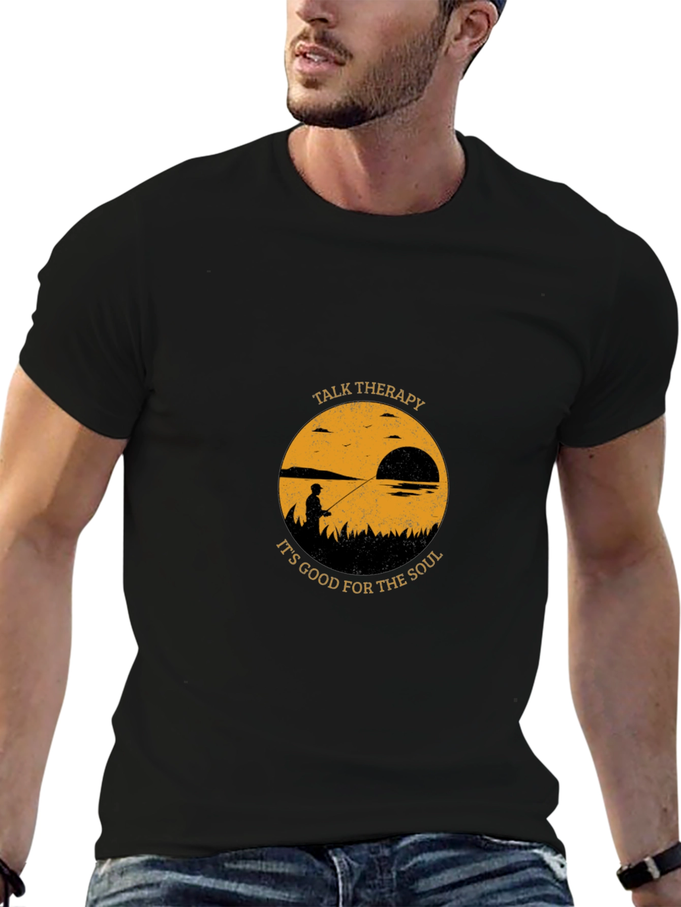 Talk Therapy Soul T-Shirt: Fisherman Silhouette
