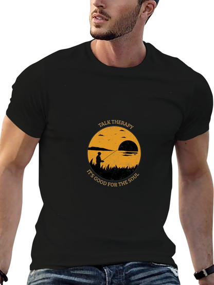 Talk Therapy Soul T-Shirt: Fisherman Silhouette