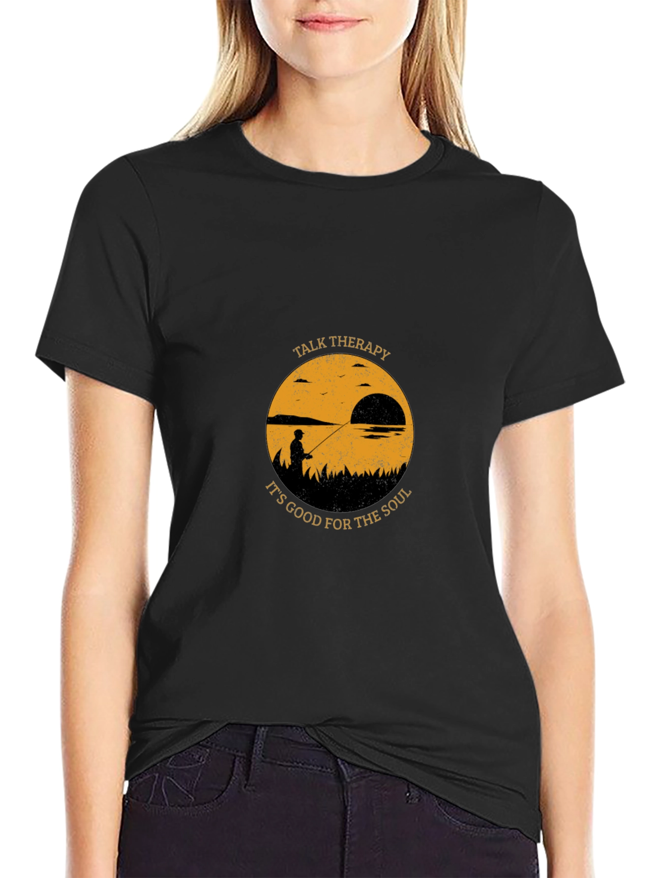 Talk Therapy Soul T-Shirt: Fisherman Silhouette