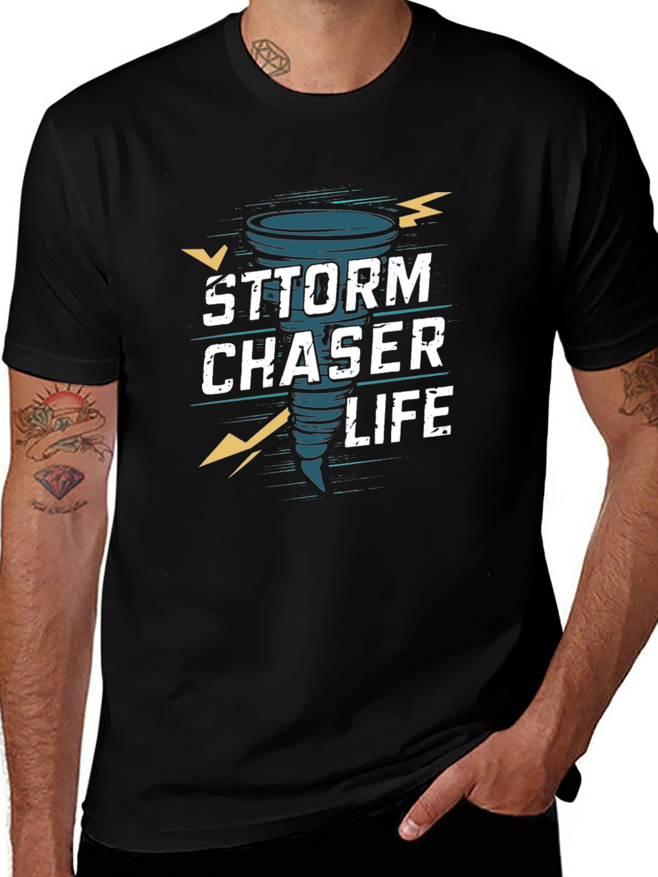 Storm Chaser Life Graphic T-Shirt - Black