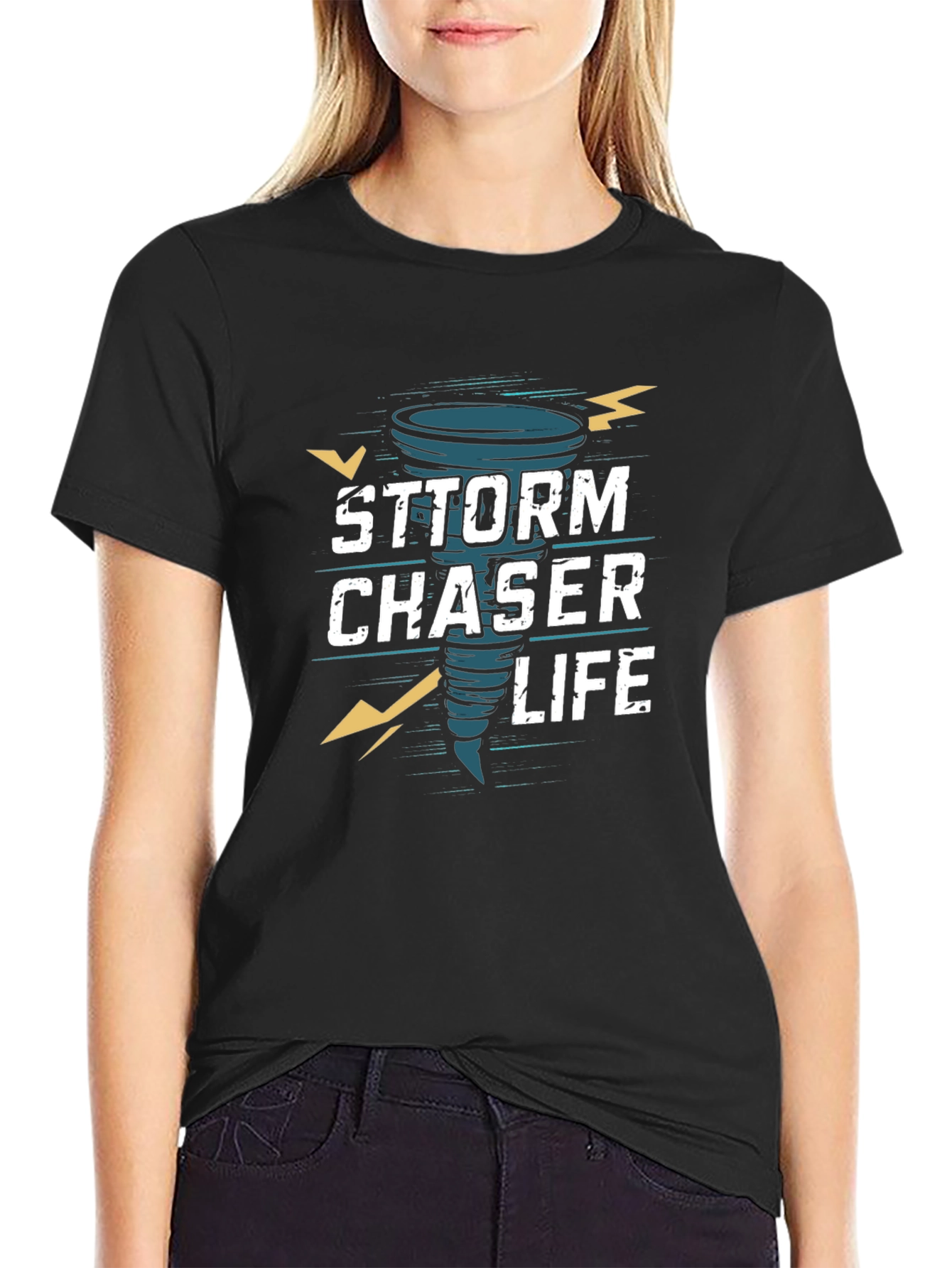 Storm Chaser Life Graphic T-Shirt - Black