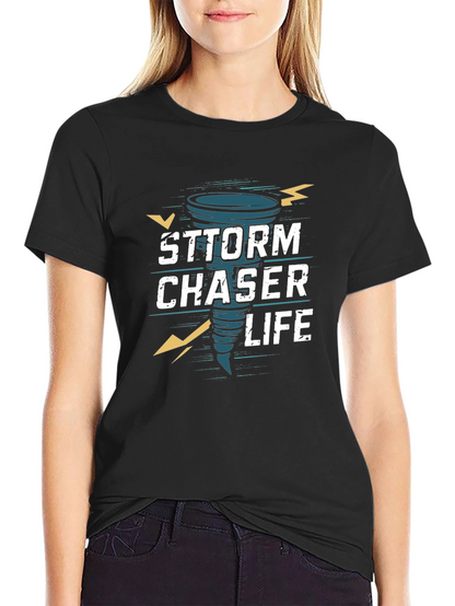 Storm Chaser Life Graphic T-Shirt - Black