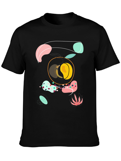 Abstract Peach Graphic Tee - Modern Art Shirt