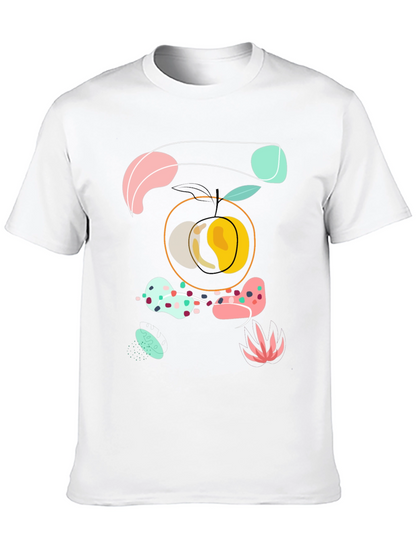 Abstract Peach Graphic Tee - Modern Art Shirt