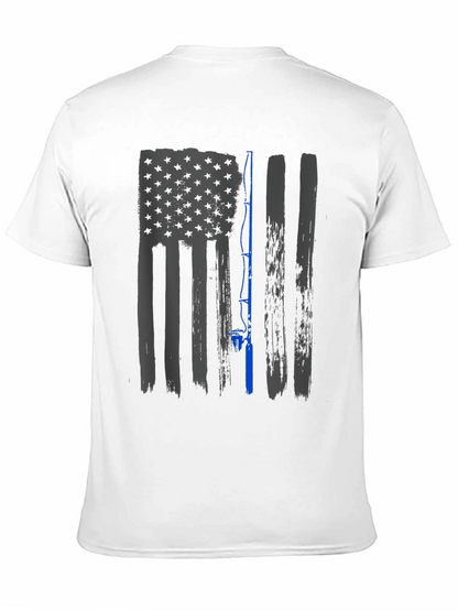 American Flag Fishing Rod T-Shirt