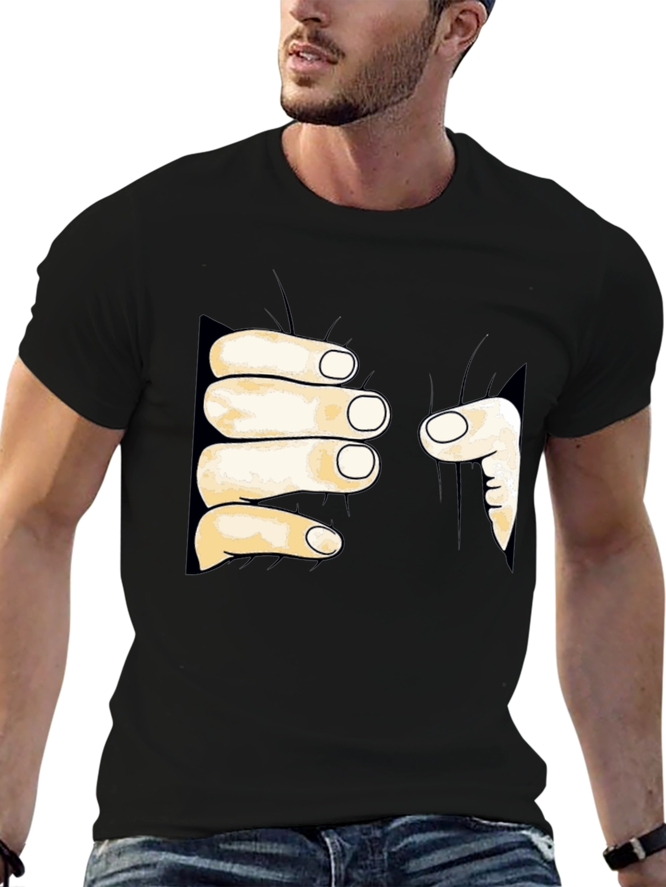 Funny Hand Grabbing T-Shirt - Unique Graphic Tee