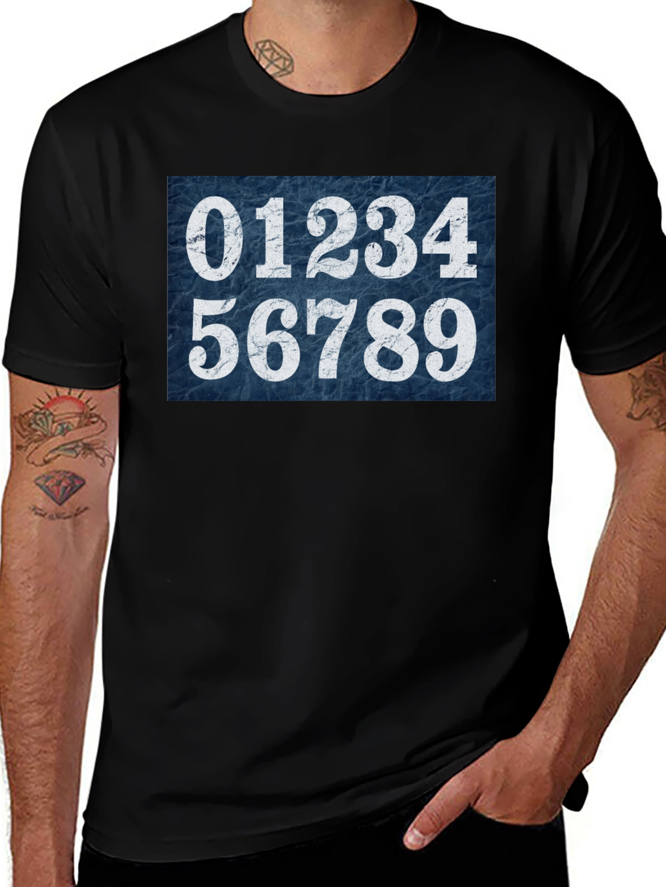 Numbers Graphic Tee - Unisex Black Cotton T-Shirt