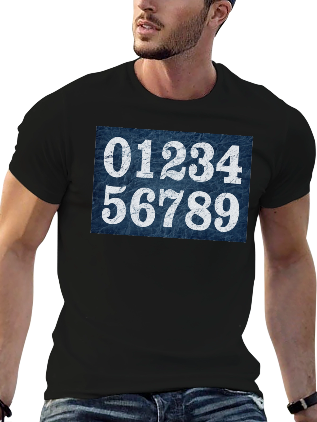 Numbers Graphic Tee - Unisex Black Cotton T-Shirt
