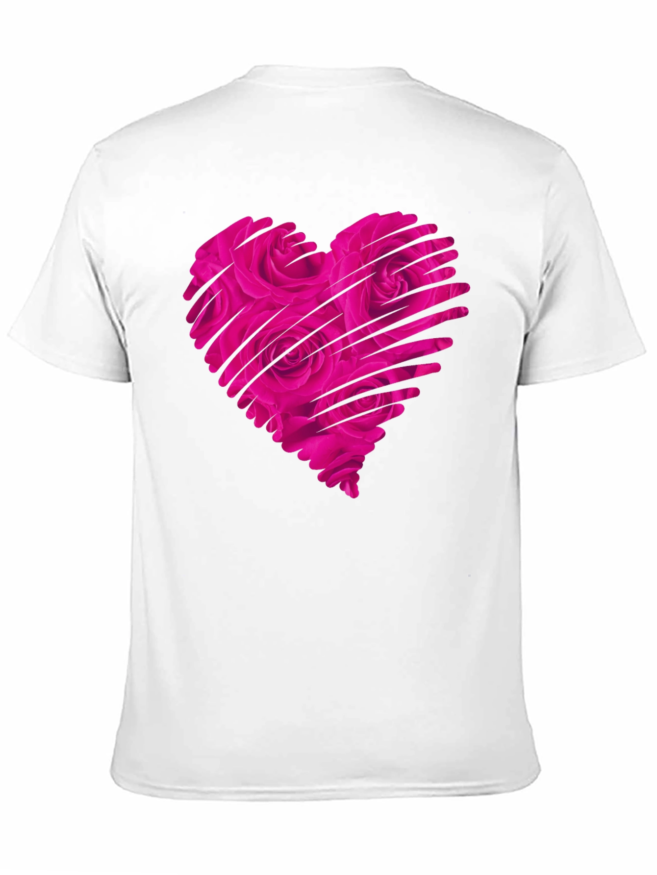 Heart Rose Mens Black T-Shirt