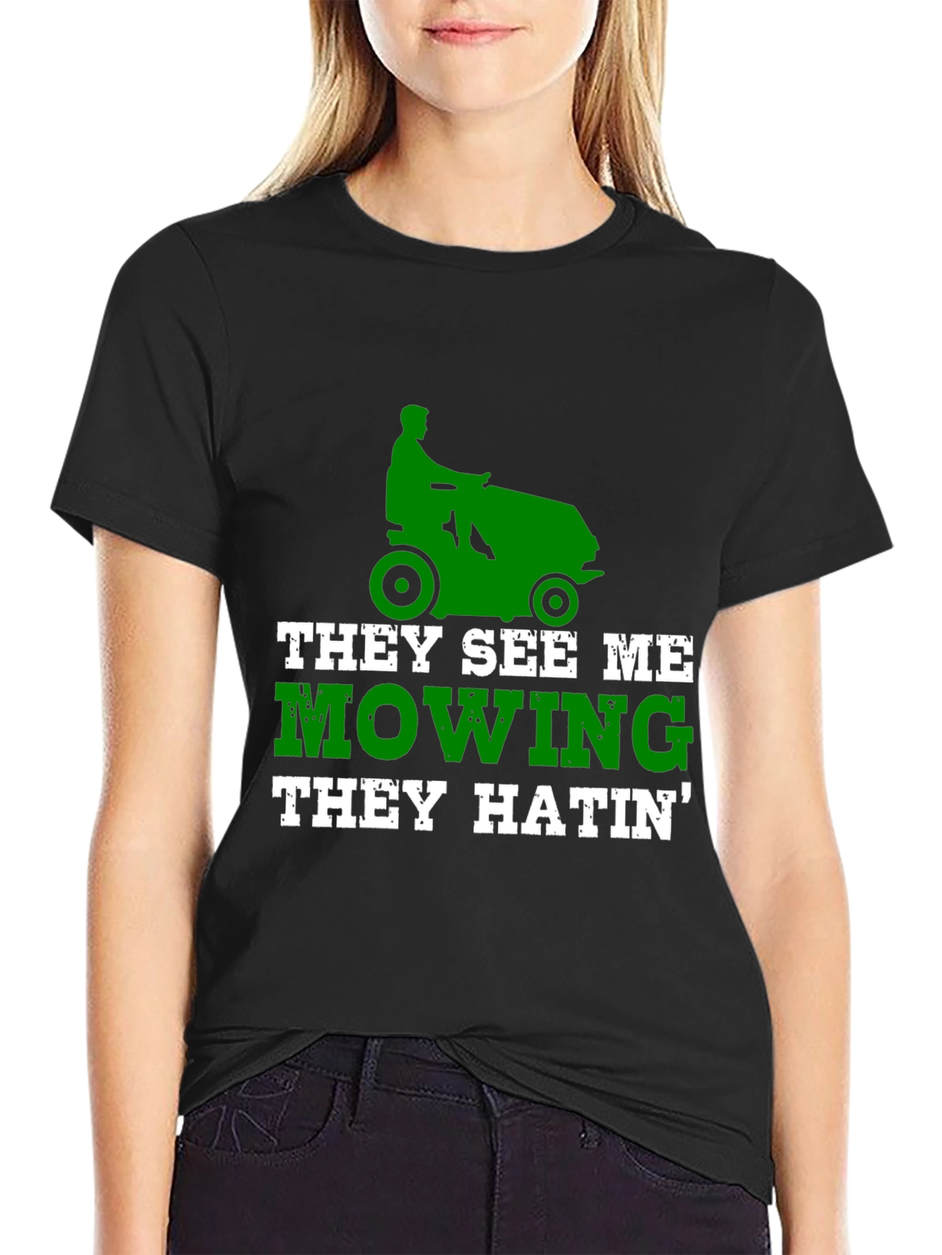 Funny Lawn Mowing T-Shirt - They See Me Mowing