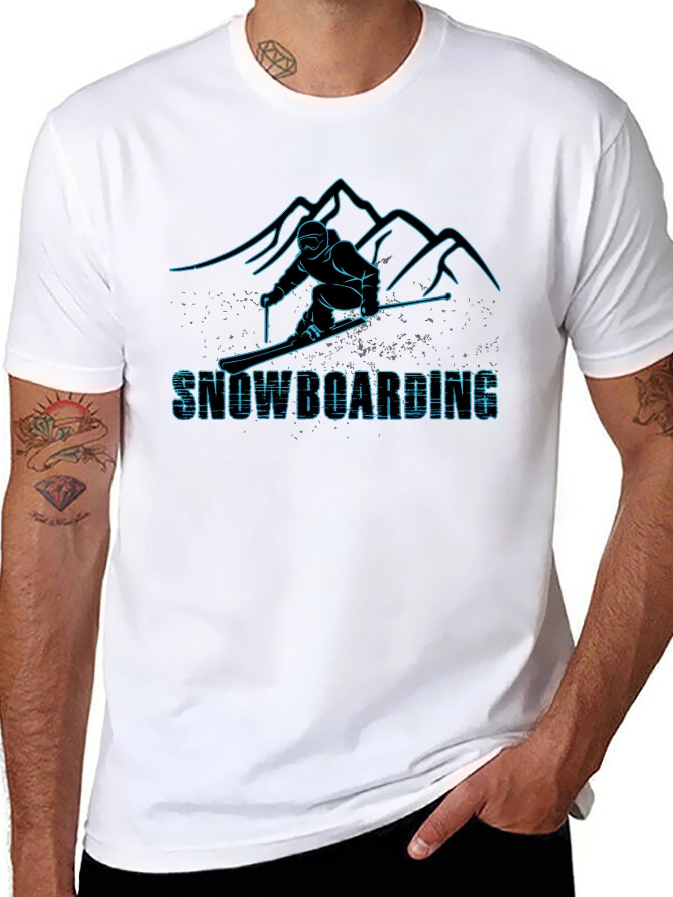 Snowboarding Graphic Tee - Black