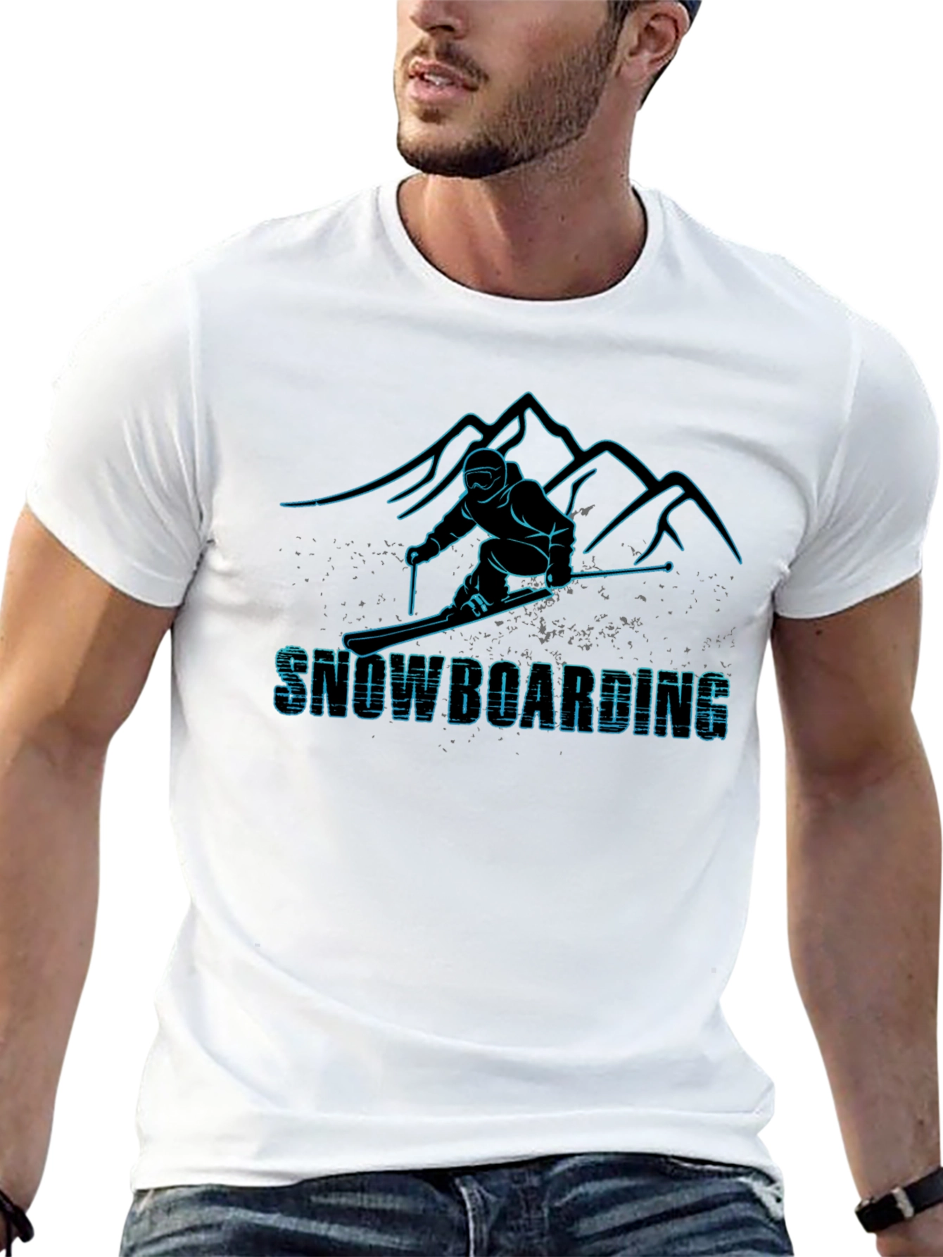 Snowboarding Graphic Tee - Black