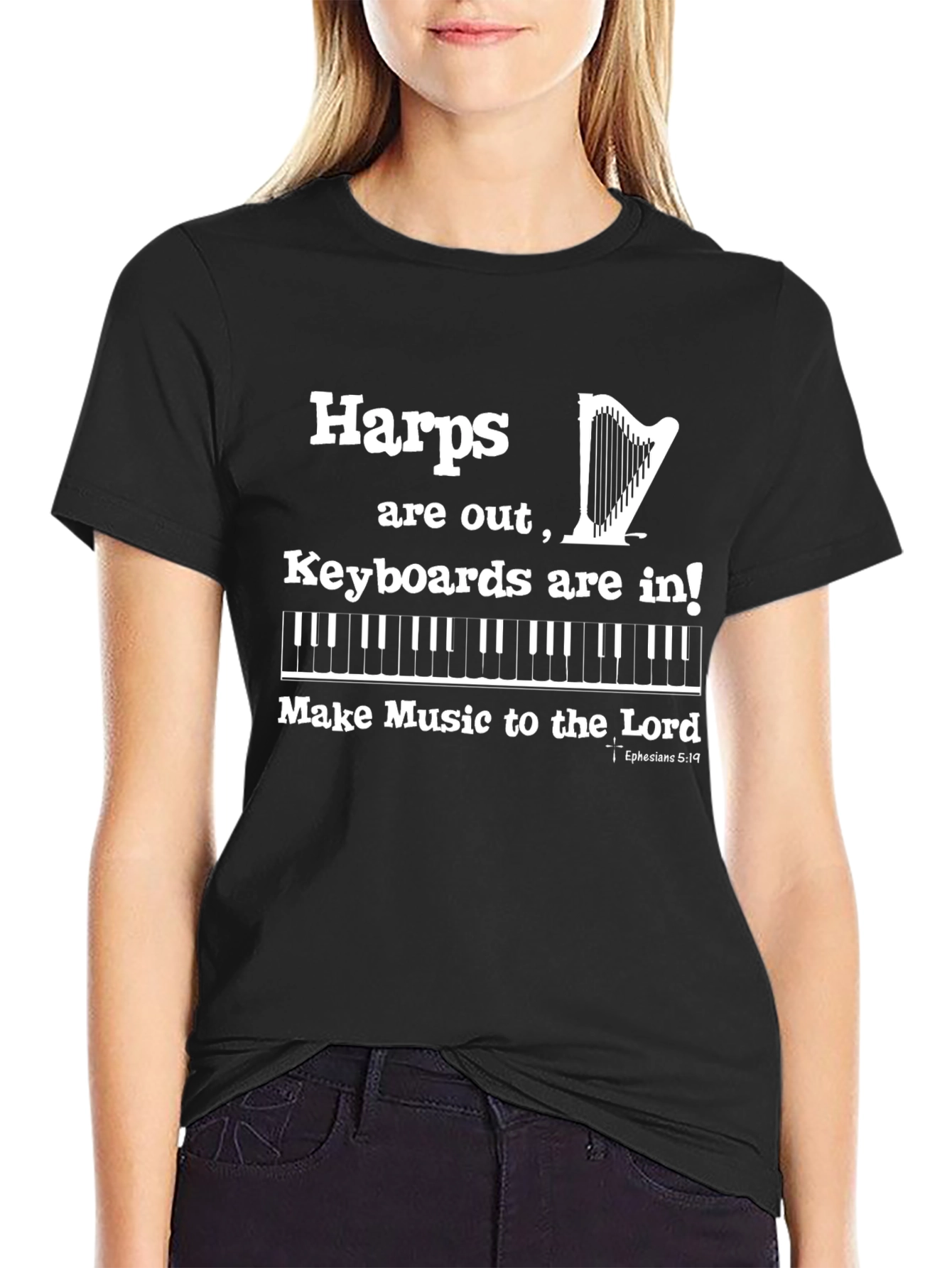 Harps Are Out Keyboard T-Shirt Funny Musician Graphic Tee